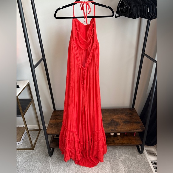 Free People ExtraTropical Maxi Dress Size M Bright Red - Picture 2 of 9